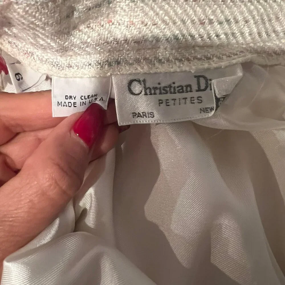VINTAGE 80'S CHRISTIAN DIOR BLAZER SKIRT SET SIZE 6 P / SMALL